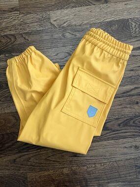 Hatley Yellow Cargo Rain Pants for Kids
